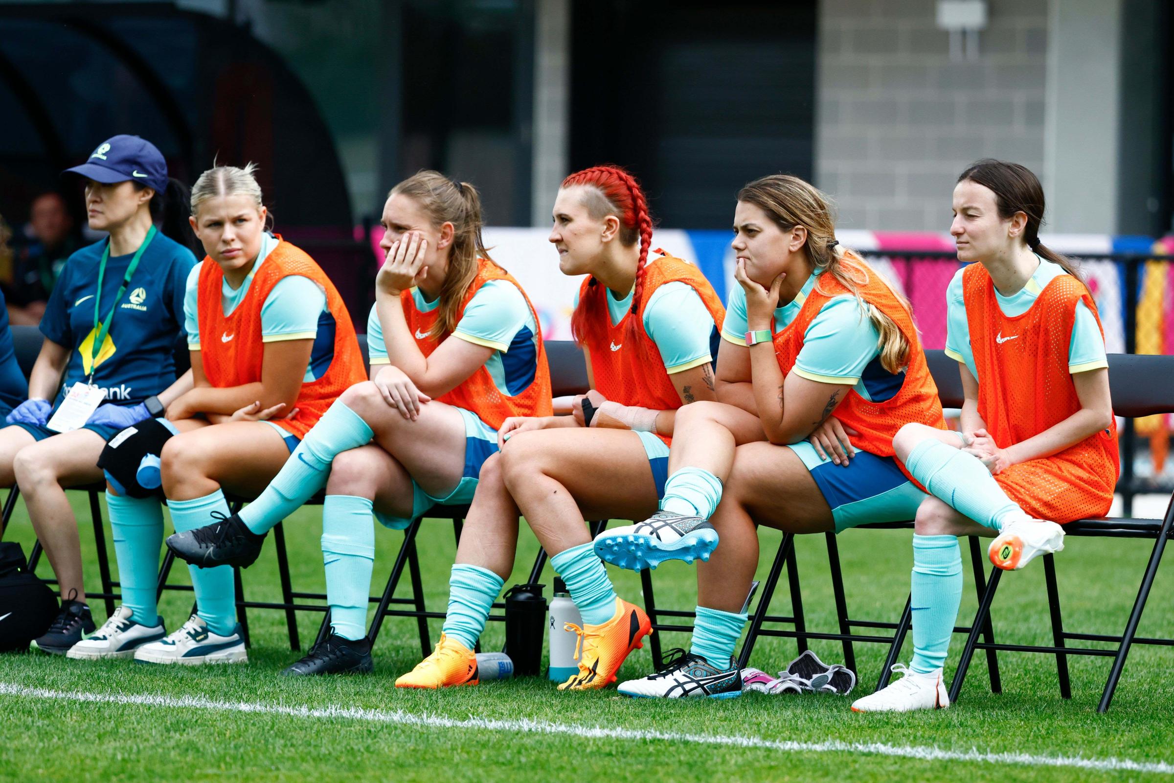CommBank ParaMatildas watch from the bench. (L-R) - Eloise Northam, Georgia Beikoff, Tahlia Blanshard, Katelyn Smith, Nicole Christodoulou