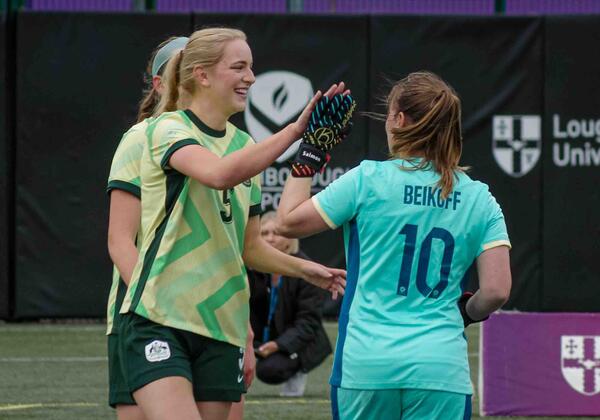 CommBank ParaMatildas high fiving after a goal